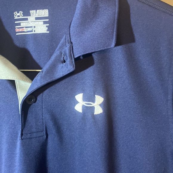 Under Armour Polo Collared Shirt Youth XL Navy Blue - Picture 3 of 7